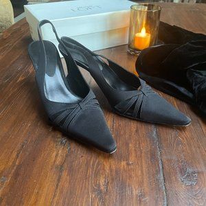 LOFT Satin pointy toe sling back 8